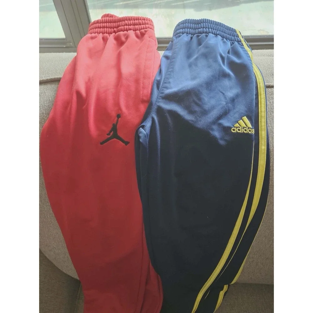 Nike‎ Jordan & Adidas Boys Jogger Pants Lot Size M (10/12) Red Blue Athletic